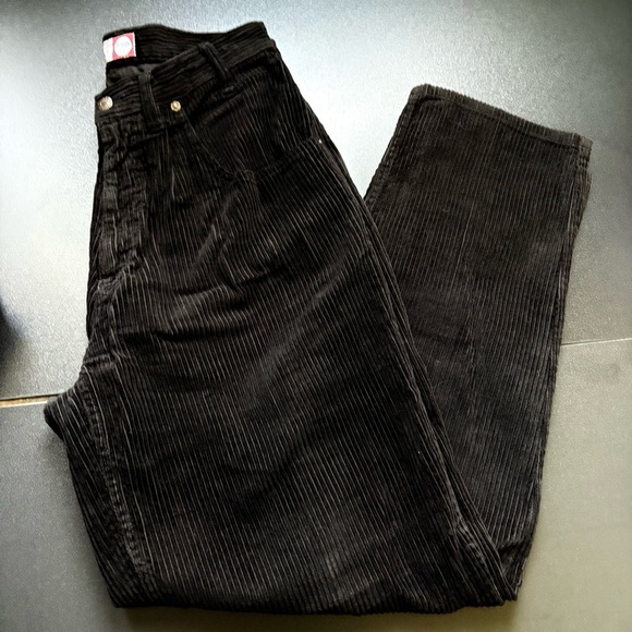 Vintage Y2k Bugle Boy 2 Piece Set Corduroy Baggy Pleaded Mens‎ Large Black 32 W - Picture 7 of 13